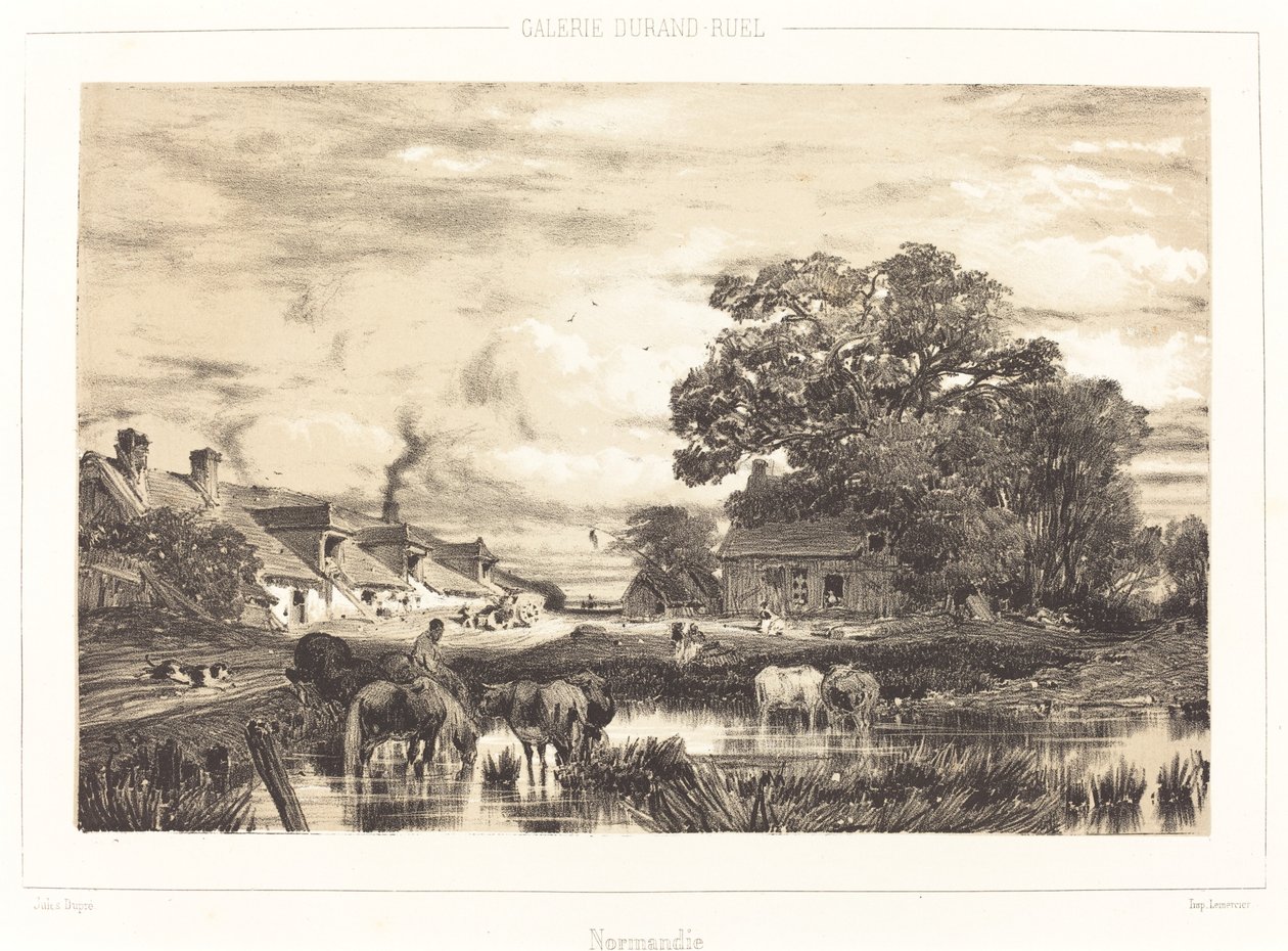 Gezicht in Normandië door Jules Dupré