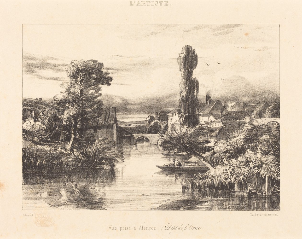 Gezicht op Alençon door Jules Dupré