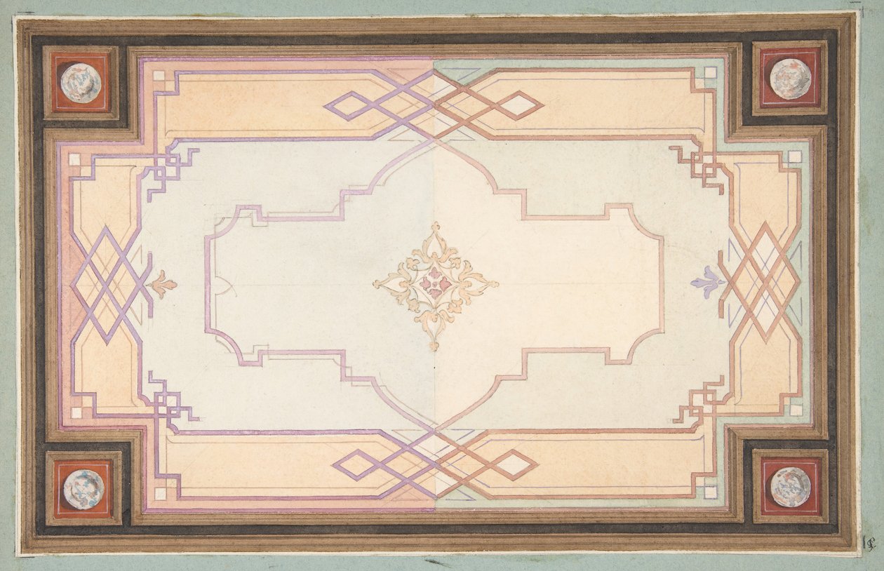 Ontwerp voor een plafond door Jules Edmond Charles Lachaise and Eugène Pierre Gourdet