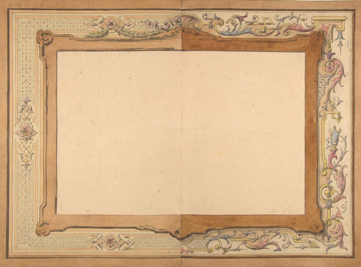 Ontwerp voor een plafond, tweede helft 19e eeuw. Makers: Jules-Edmond-Charles Lachaise, Eugène-Pierre Gourdet door Jules Edmond Charles Lachaise and Eugène Pierre Gourdet