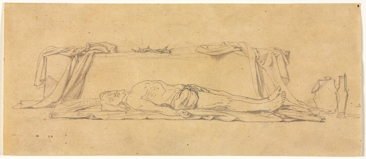 Schets van de dode Christus liggend bij het graf, 1800s door Jules Eugene Lenepveu