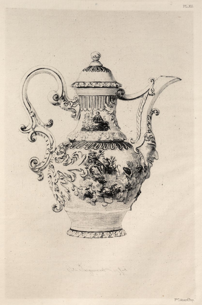 Geschiedenis van de Keramische Kunst: Een Beschrijvende en Filosofische Studie van de PotteryPlate XII, 1877 door Jules Ferdinand Jacquemart