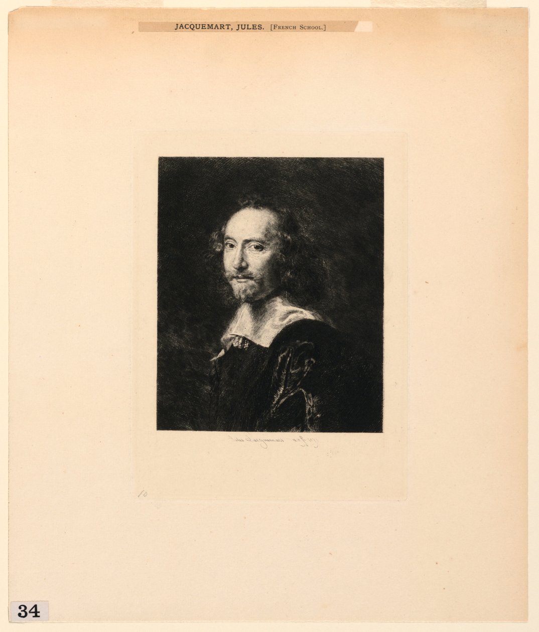 Portret van een Man, uit "Etsen van Schilderijen in het Metropolitan Museum, New York" door Jules Ferdinand Jacquemart
