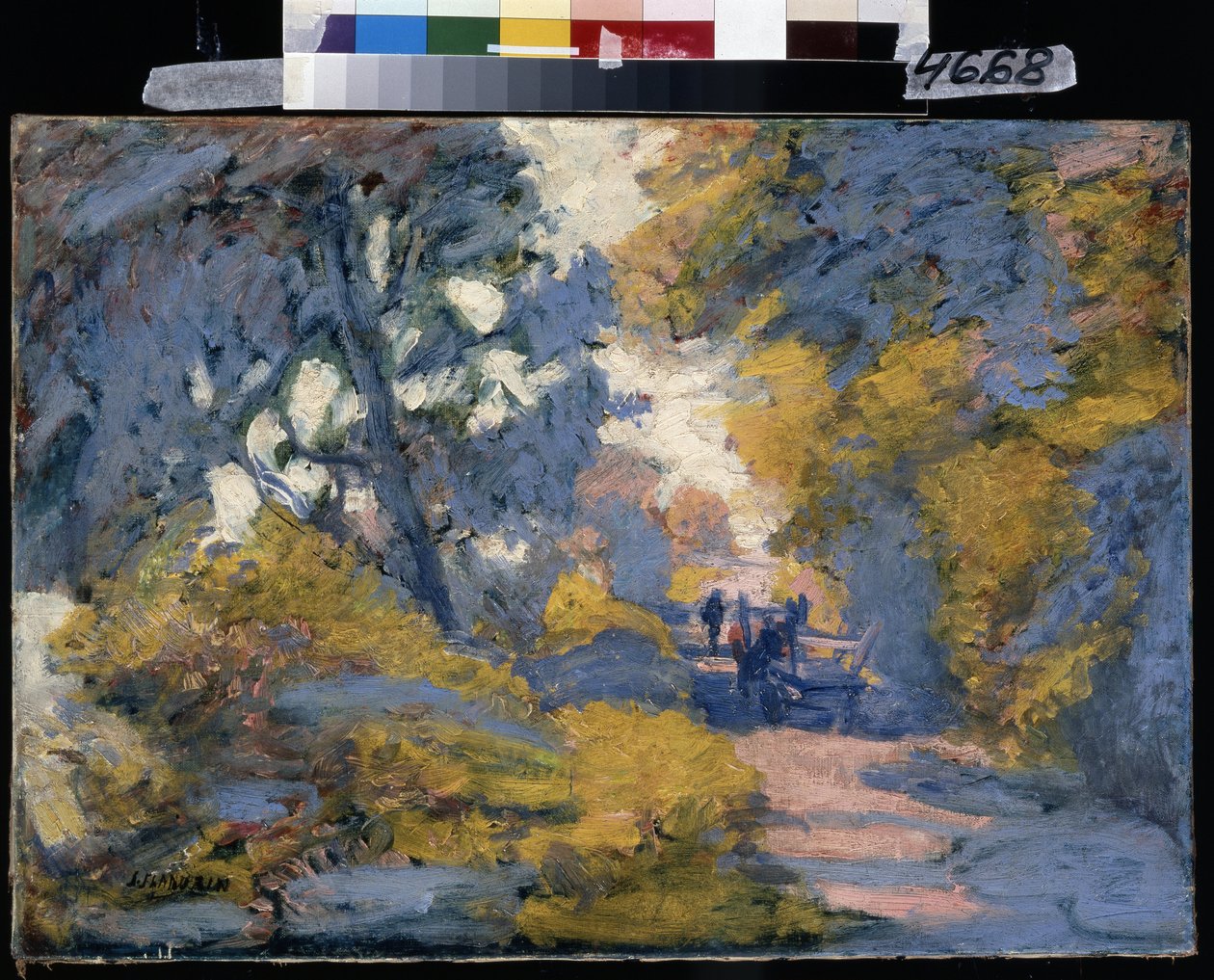 Zonnige weg. Schilderij van Jules-Leon Flandrin door Jules Flandrin