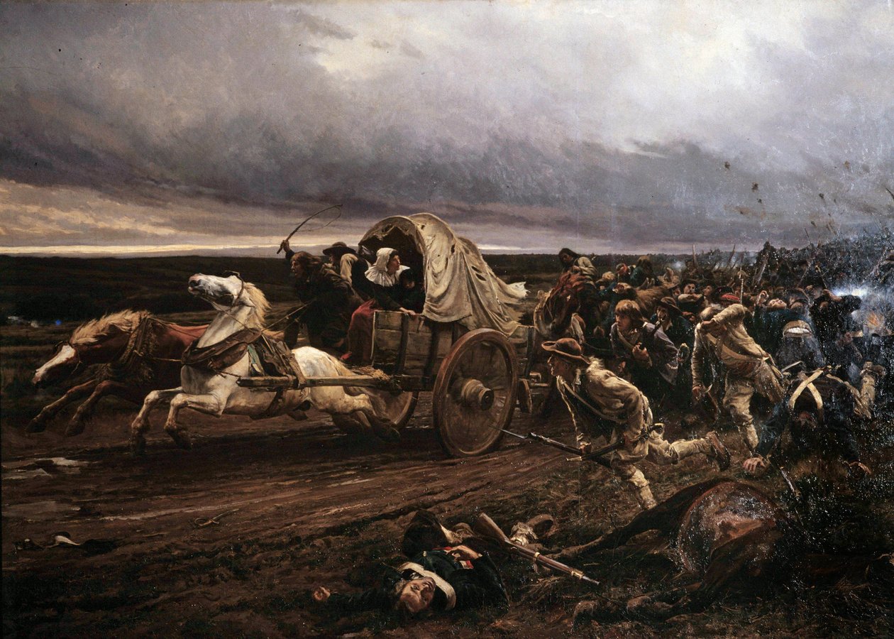 De nederlaag van Cholet. Opstand gewapend in Vendee in maart 1793, gereprimeerd in oktober door de Conventie en de Republikeinse legers, de 