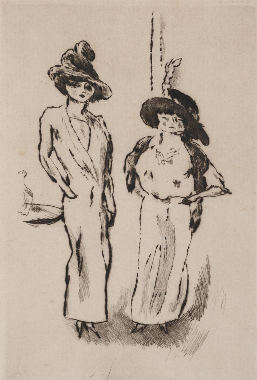 Twee vrouwen op het bal door Jules Pascin