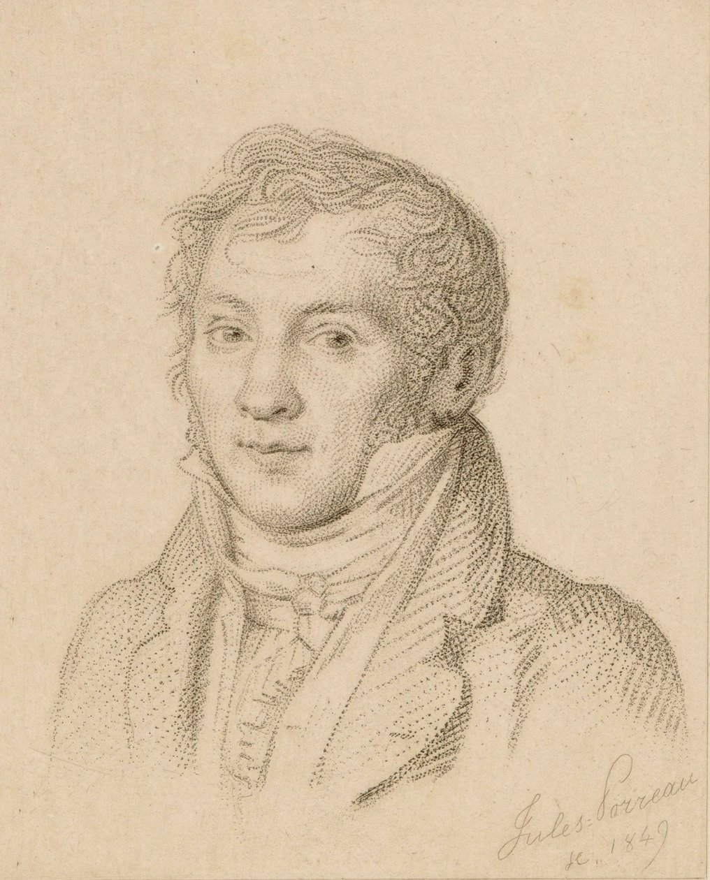 Portret van de violist en componist Louis-Luc Loiseau de Persuis 1769-1819 door Jules Porreau