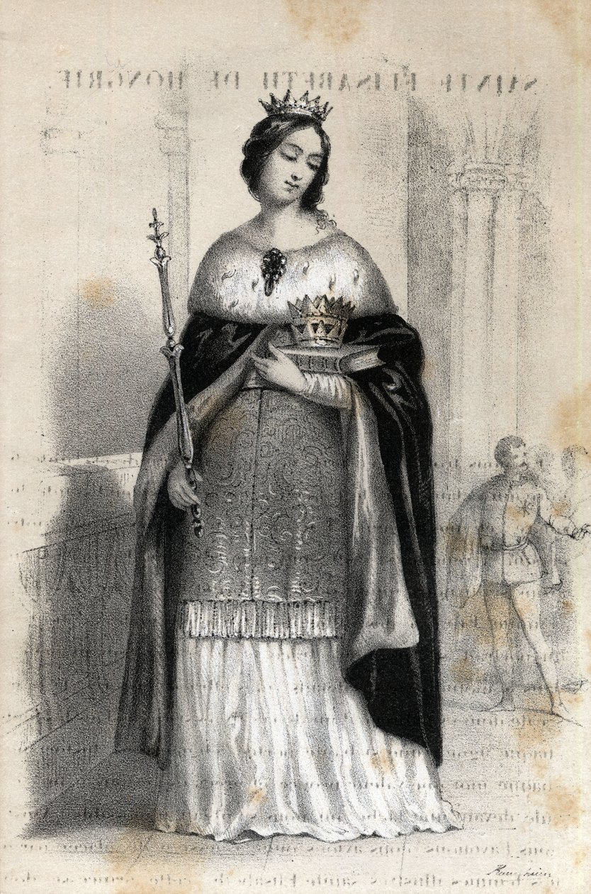 Portret van Sint Elisabeth van Hongarije (1207 - 1231) door Jules and Raunheim Hermann David
