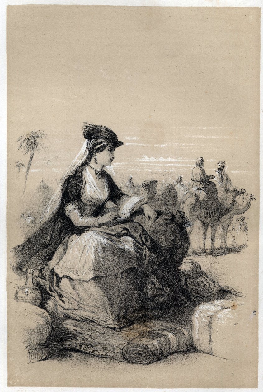Portret van Lady Mary (Marie) Wortley Montagu (Wortley-Montagu) (26 mei 1689 - 21 augustus 1762), Britse schrijfster door Jules and Raunheim Hermann David