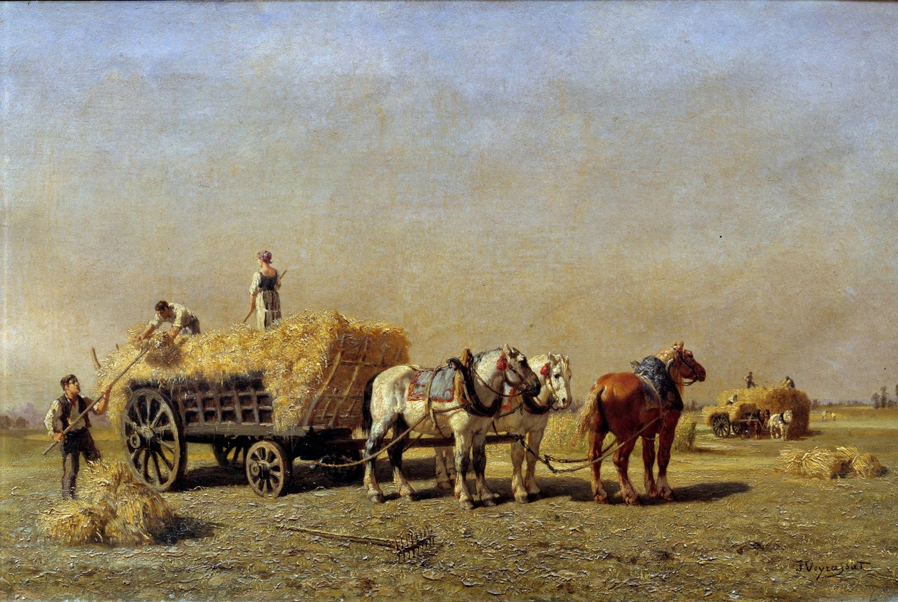 De maaiers (detail) door Jules Veyrassat