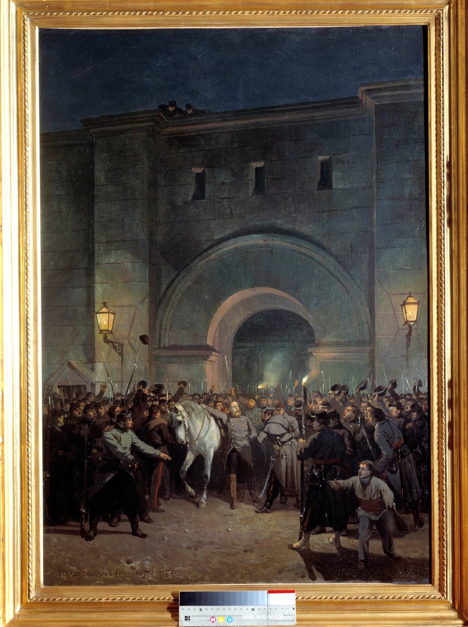 Bevrijding van de gevangenen van Mazas op 21 januari 1871. Mazas was een gevangenis bij Lyon. Schilderij door Jules Didier (1831-1892) en Jacques Guiaud (1811-1876) door Jules and Guiaud Jacques  Didier