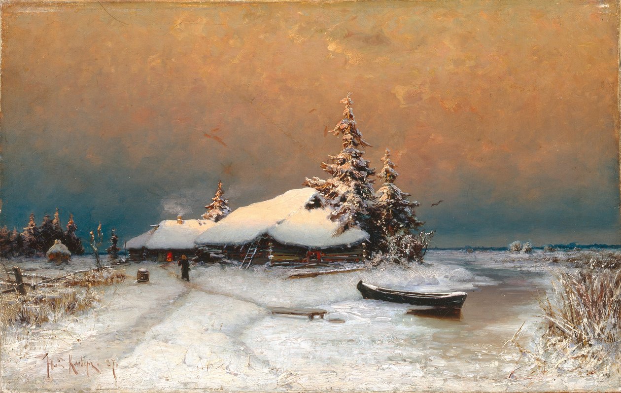 Winterzonsondergang, 1887 door Juli Julievich Klever