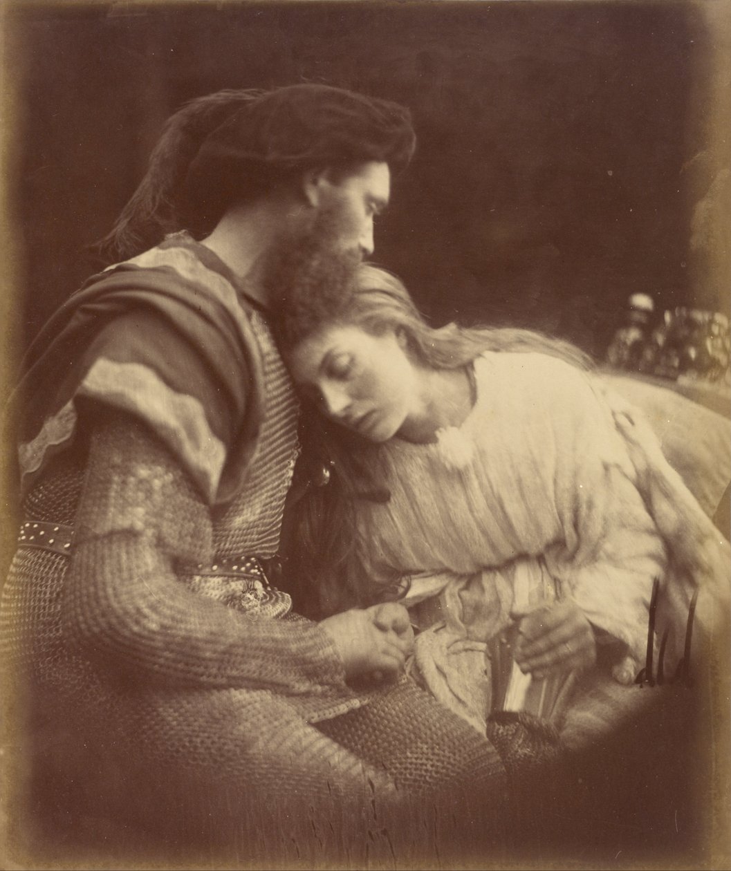Het afscheid van Sir Lancelot en koningin Guinevere door Julia Margaret Cameron