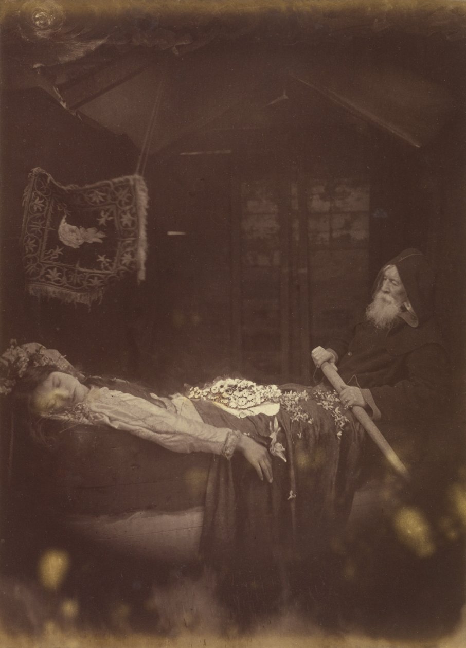 Elaine „en de doden“ werden door de stomme voortgedreven en dreven met de stroom mee. door Julia Margaret Cameron