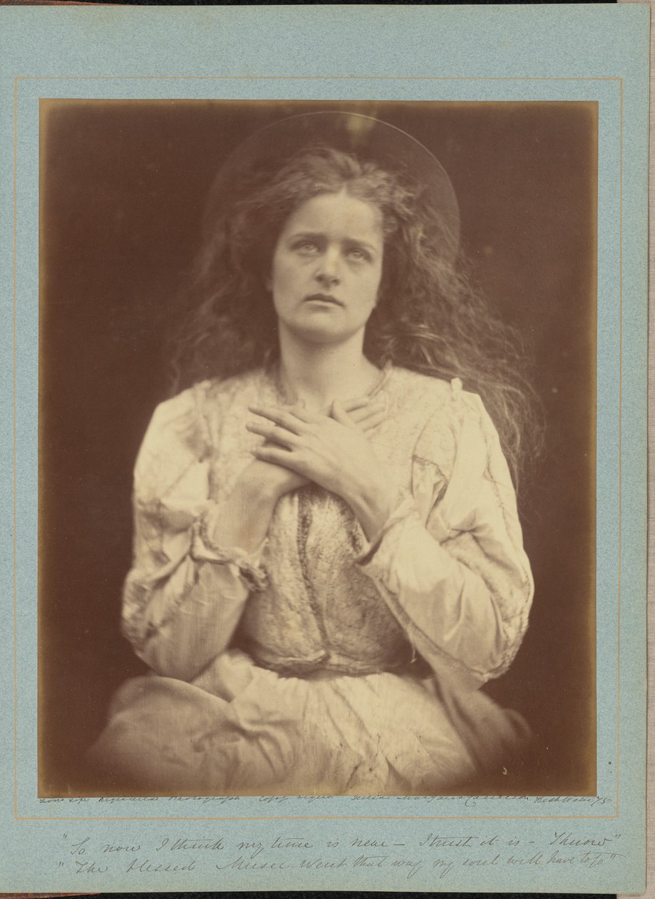 "Dus nu denk ik dat mijn tijd nabij is – ik vertrouw erop dat dat zo is – ik weet het: de gezegende Muziek is die kant op gegaan, en mijn ziel zal die kant ook moeten opgaan" door Julia Margaret Cameron