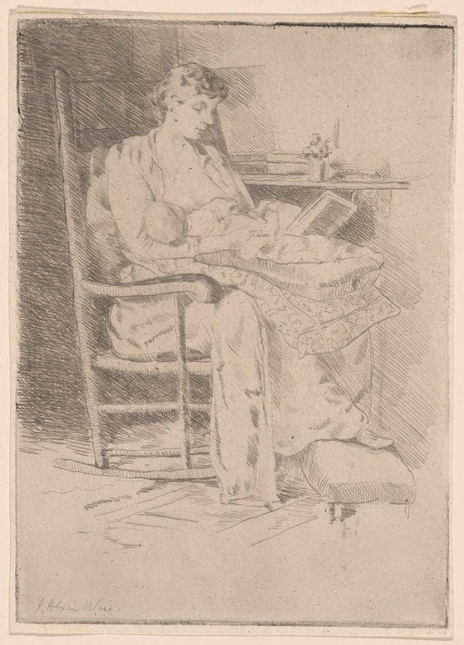 Moeder en kind, nr. 2 door Julian Alden Weir