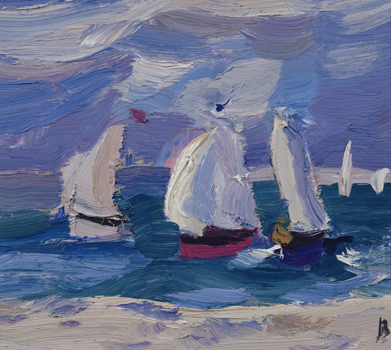 Zeilbootjes racen in Poole Harbour door Julian Bailey