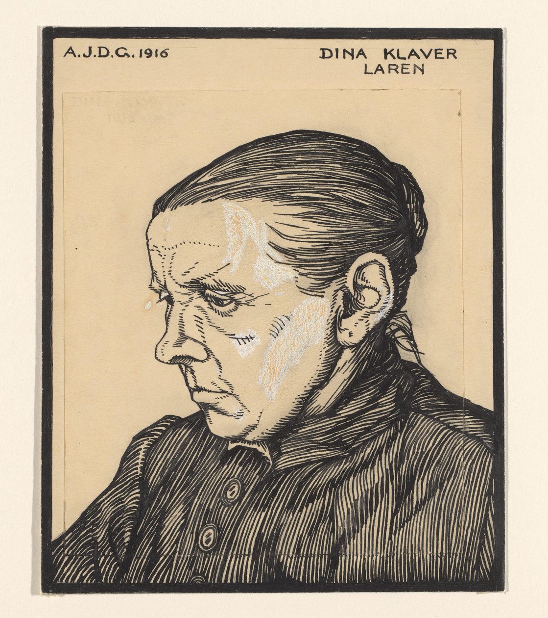 Portret van Dina Klaver door Julie de Graag (signed by artist)