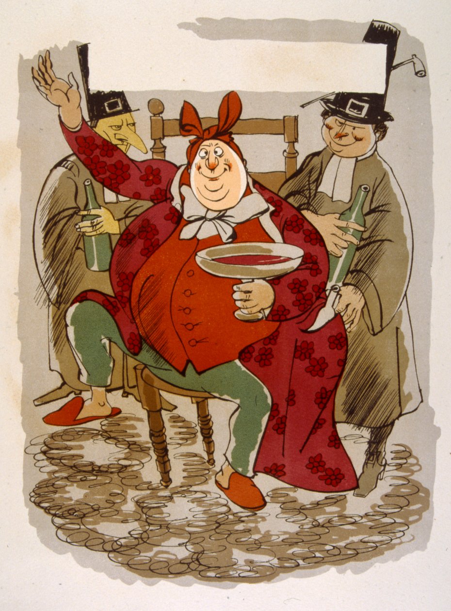 Humoristische wijnillustratie 1946. Illustratie door Julien Pavil door Julien Pavil