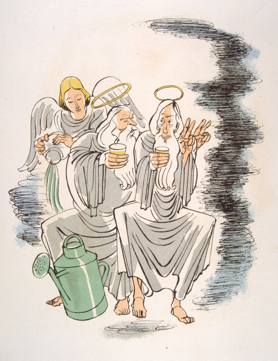 Humoristische wijnillustratie 1946 door Julien Pavil