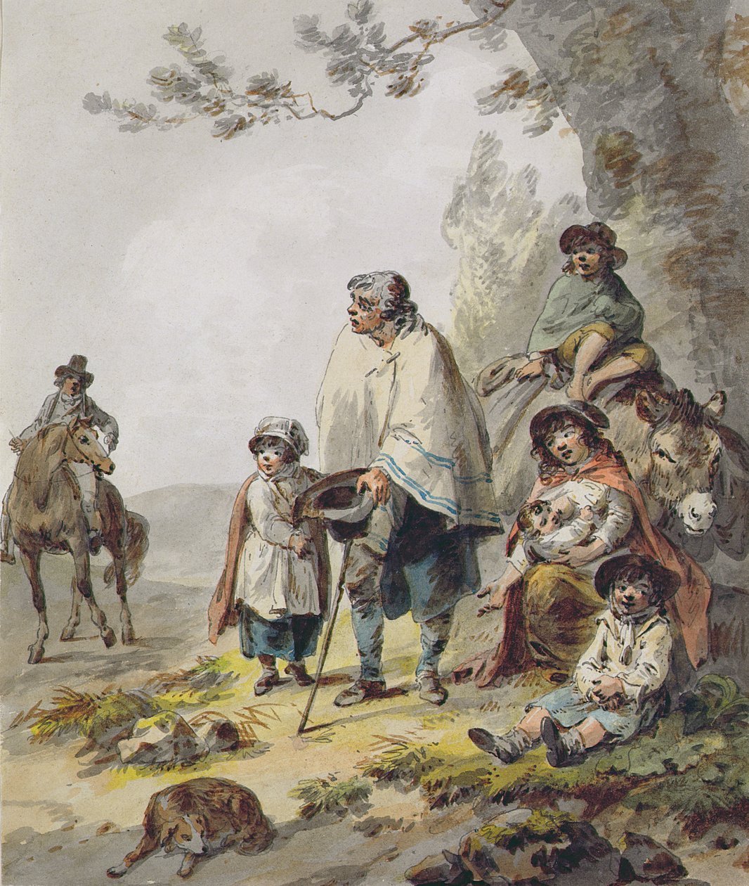 Een zigeunerfamilie door Julius Caesar Ibbetson