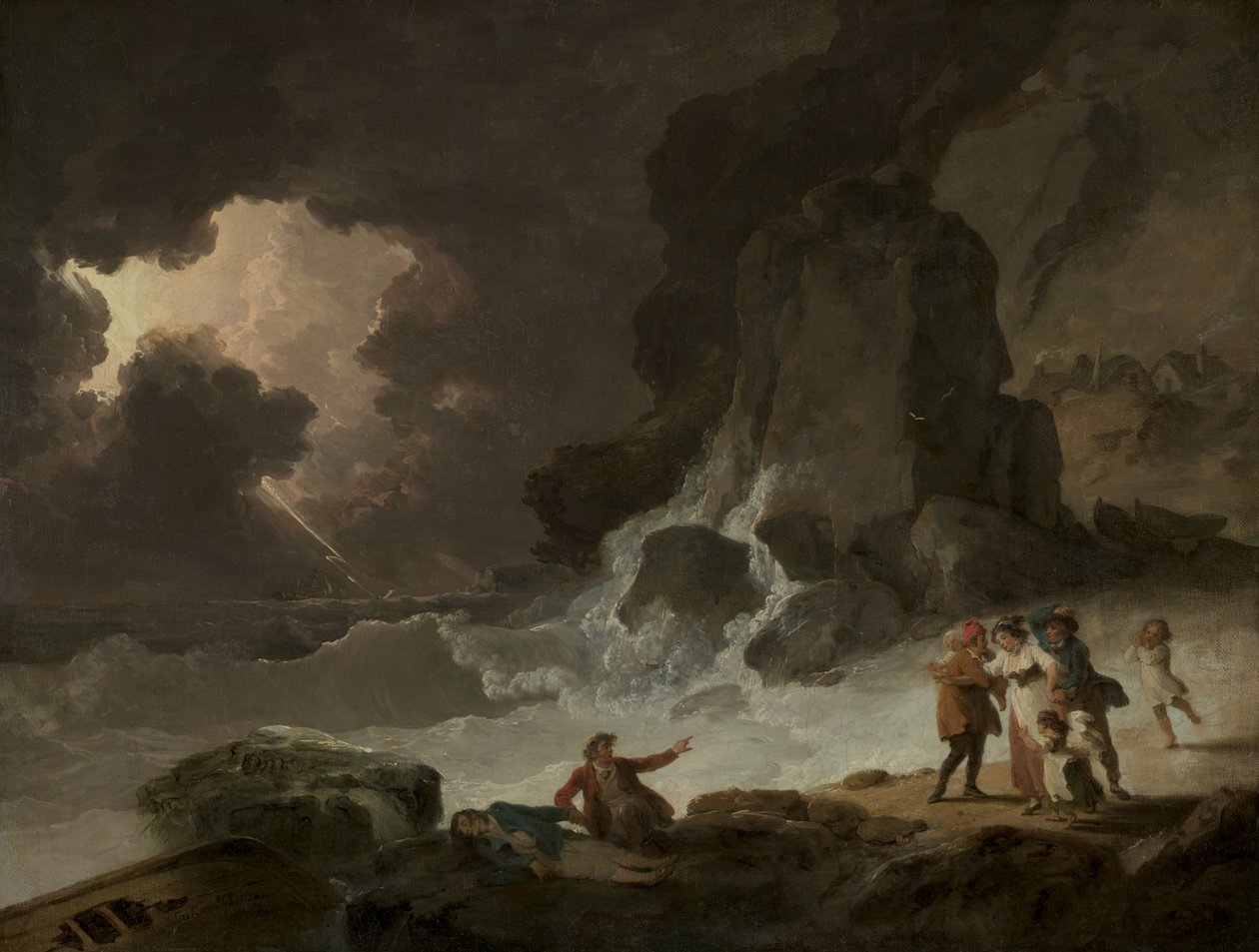 Een storm achter het eiland Wight door Julius Caesar Ibbetson