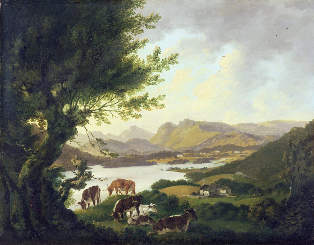 Lake Windemere door Julius Caesar Ibbetson