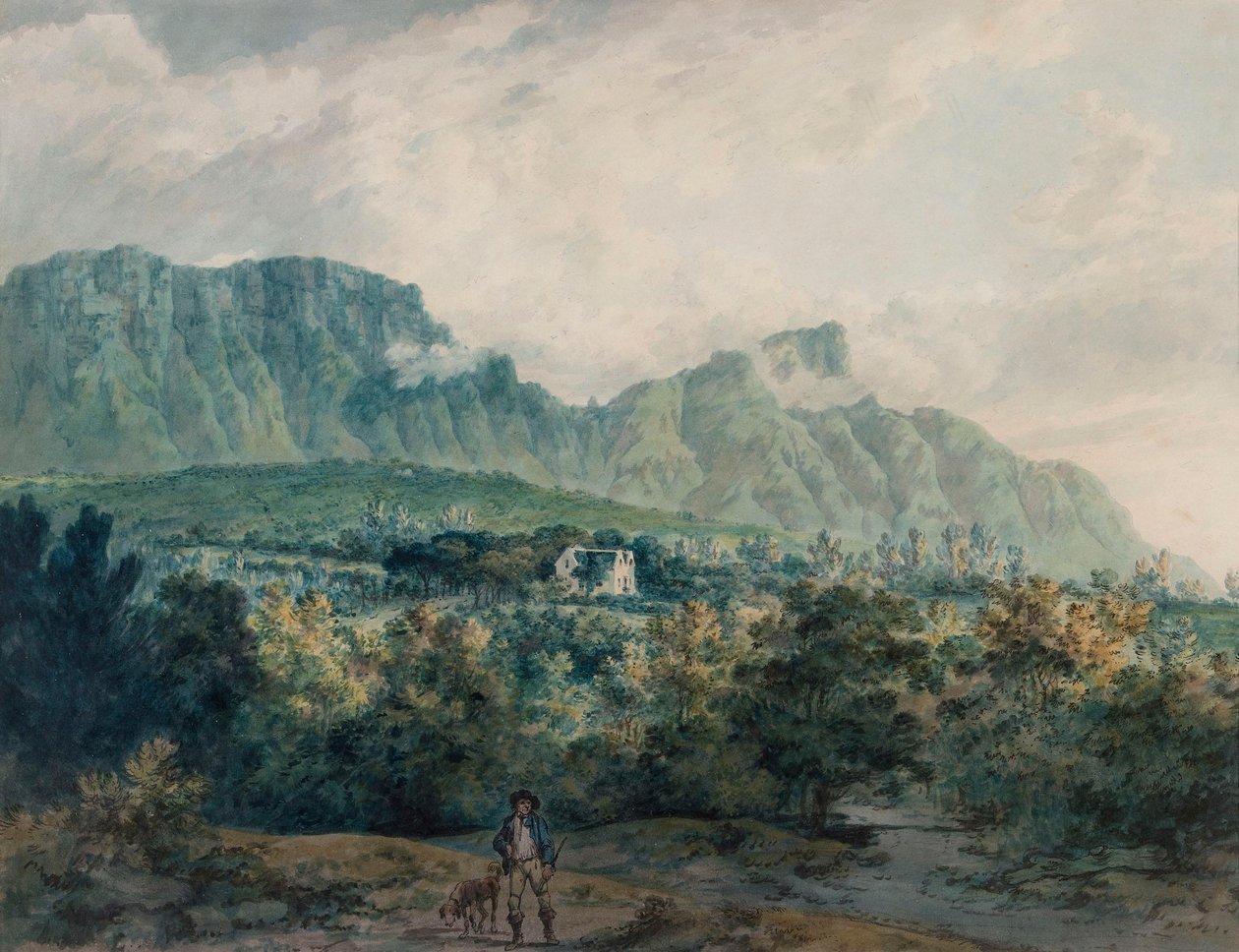 Undercliff, het eiland Wight door Julius Caesar Ibbetson