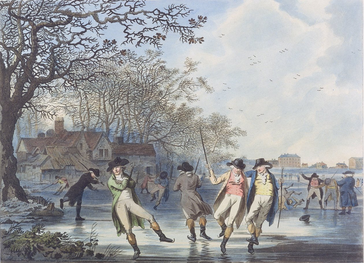 Wintervermaak: Een Uitzicht in Hyde Park vanaf het Grachtige Huis, 1787 door Julius Caesar Ibbetson