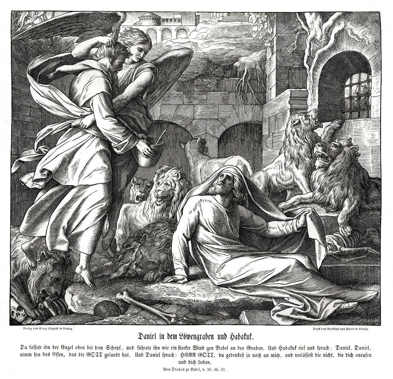 Daniel in de leeuwenkuil door Julius Schnorr von Carolsfeld