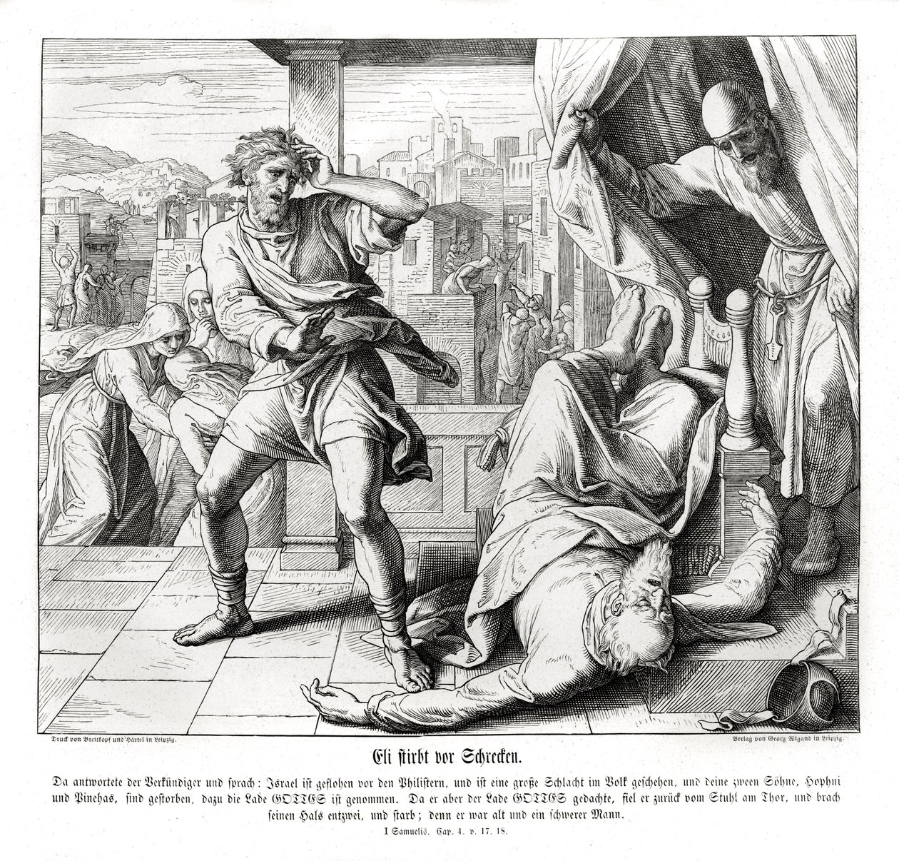 De dood van Eli door Julius Schnorr von Carolsfeld