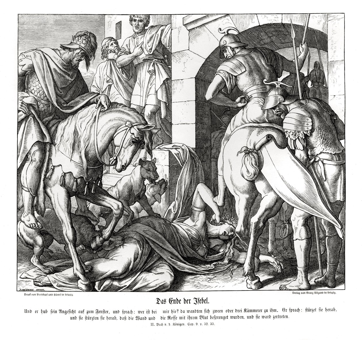 Dood van Izebel door Julius Schnorr von Carolsfeld