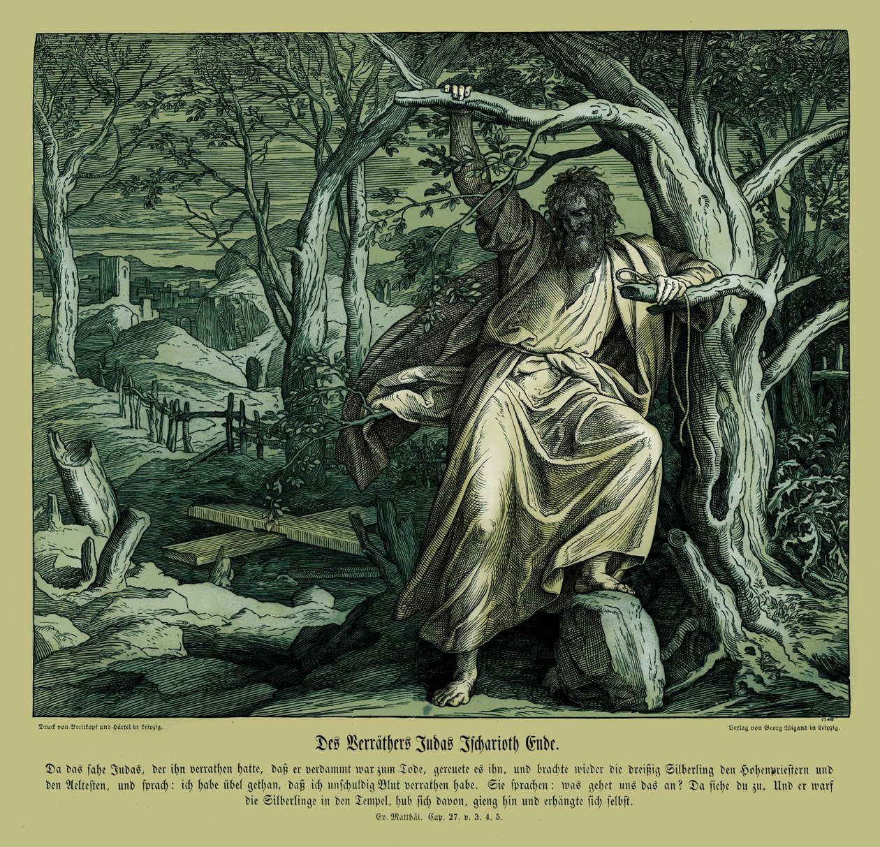 Dood van Judas Iskariot, Evangelie van Matteüs door Julius Schnorr von Carolsfeld