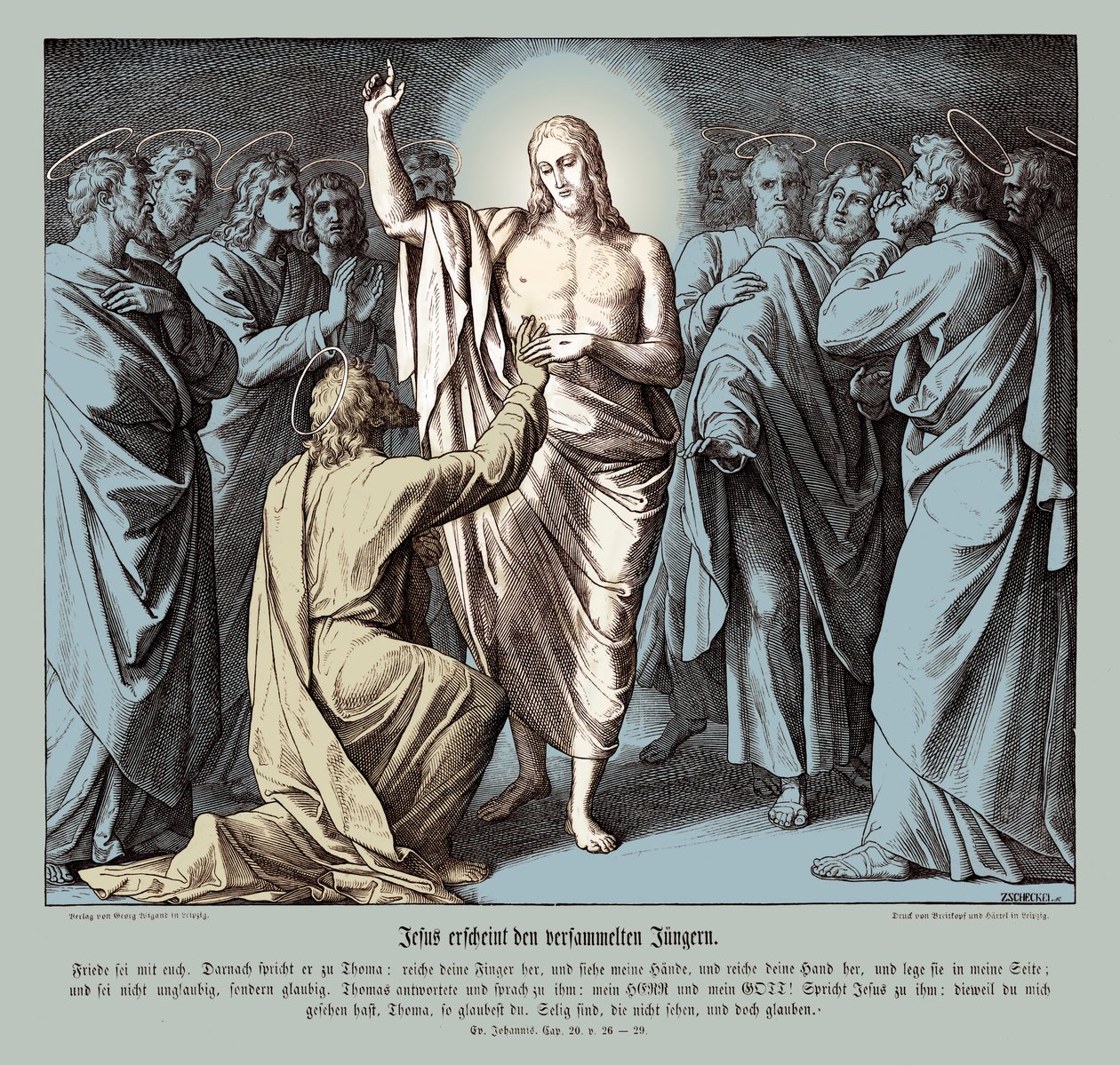 Ongelovige Thomas, Evangelie van Johannes door Julius Schnorr von Carolsfeld