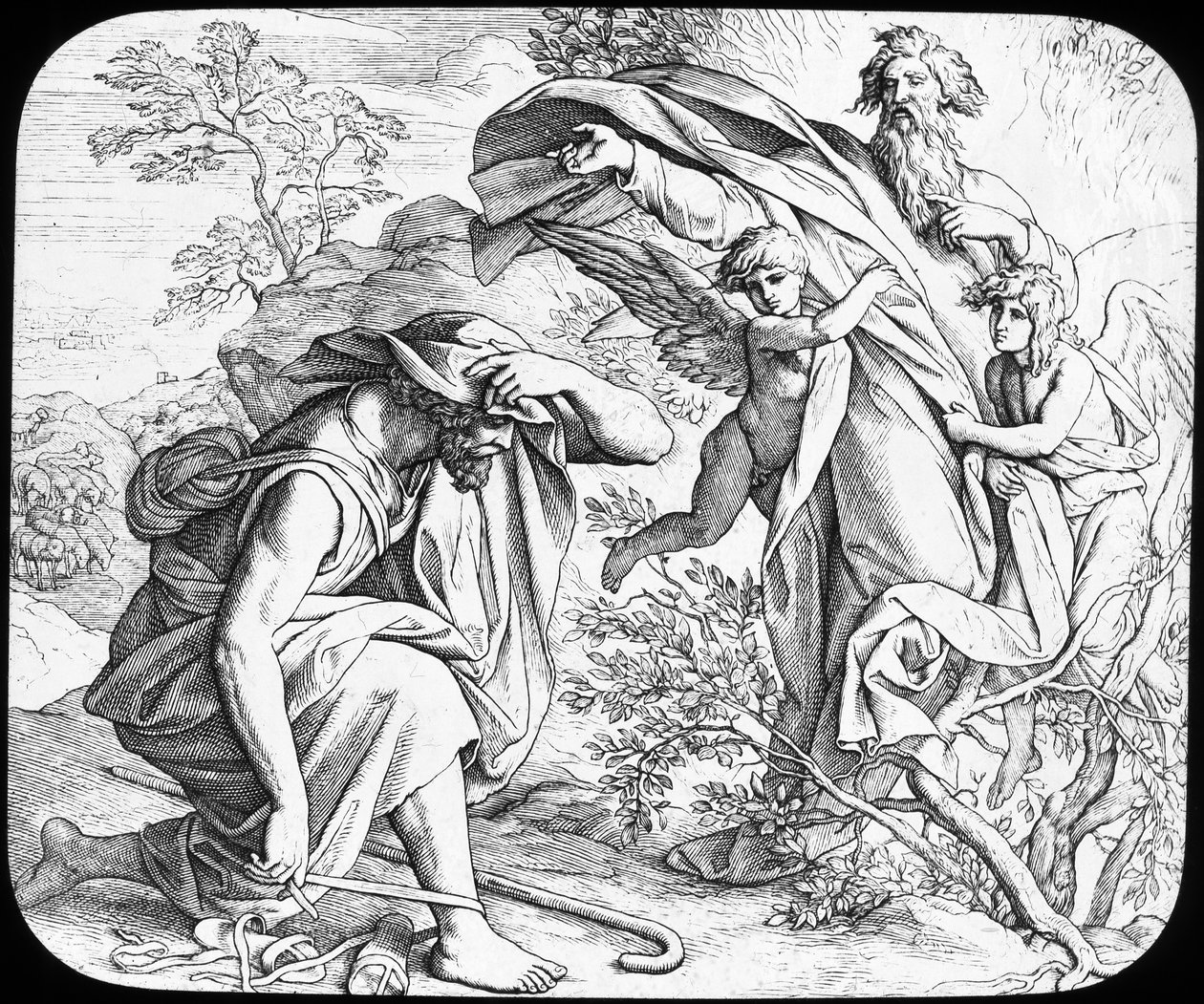 Mozes en de brandende struik, 19e eeuw door Julius Schnorr von Carolsfeld