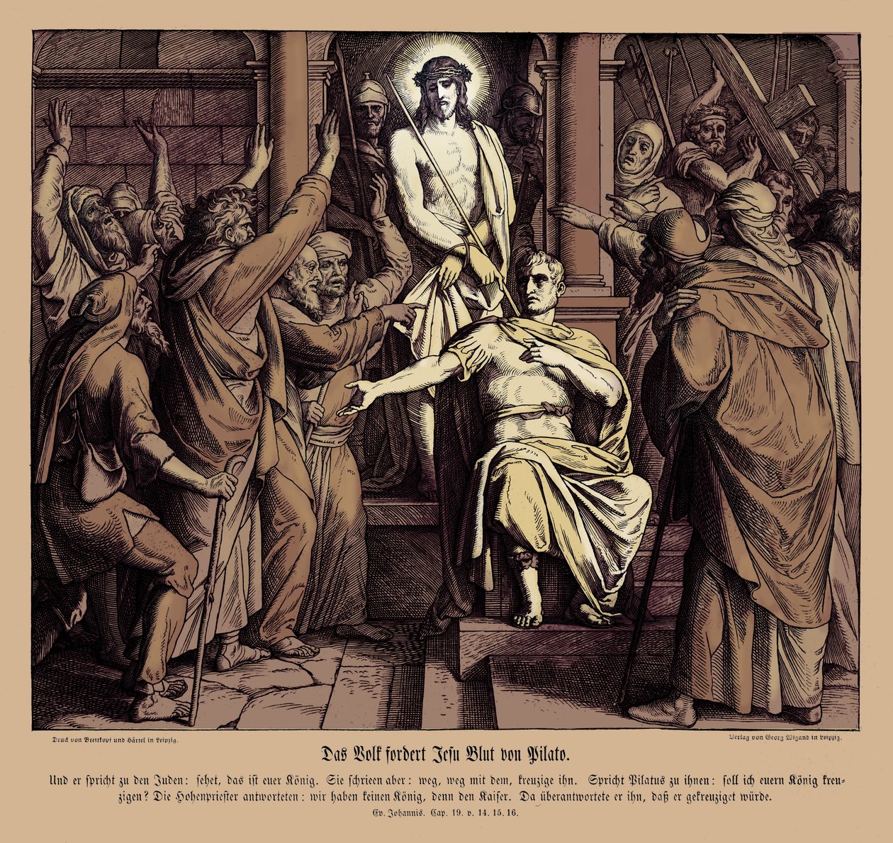 Pontius Pilatus, Evangelie van Johannes door Julius Schnorr von Carolsfeld
