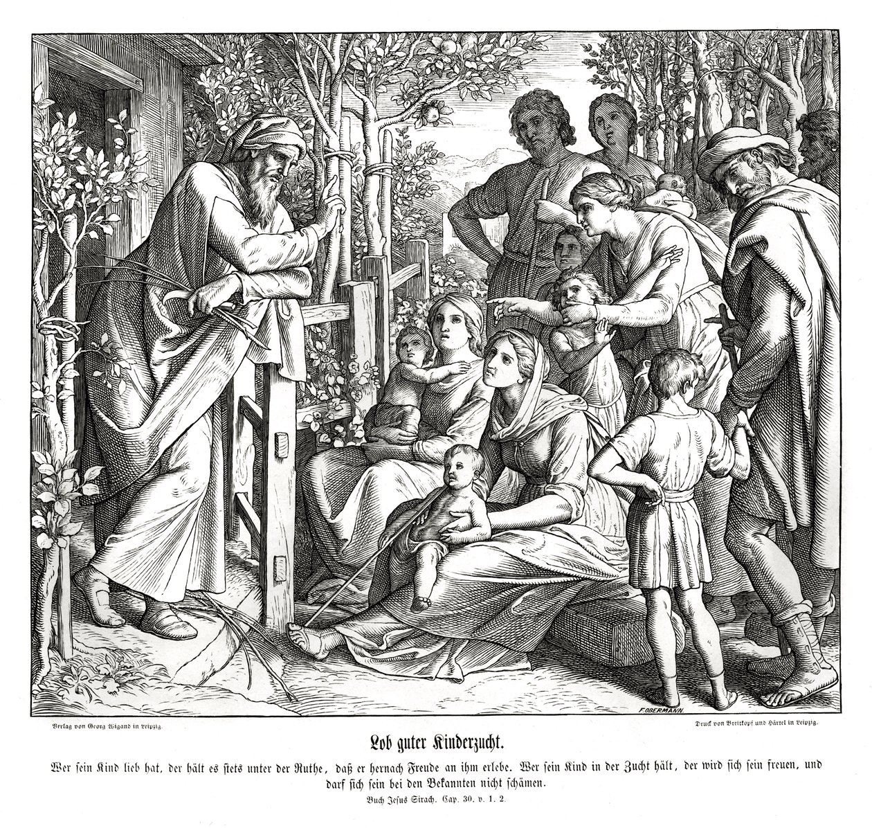 Kinderen opvoeden, Boek van Sirach door Julius Schnorr von Carolsfeld