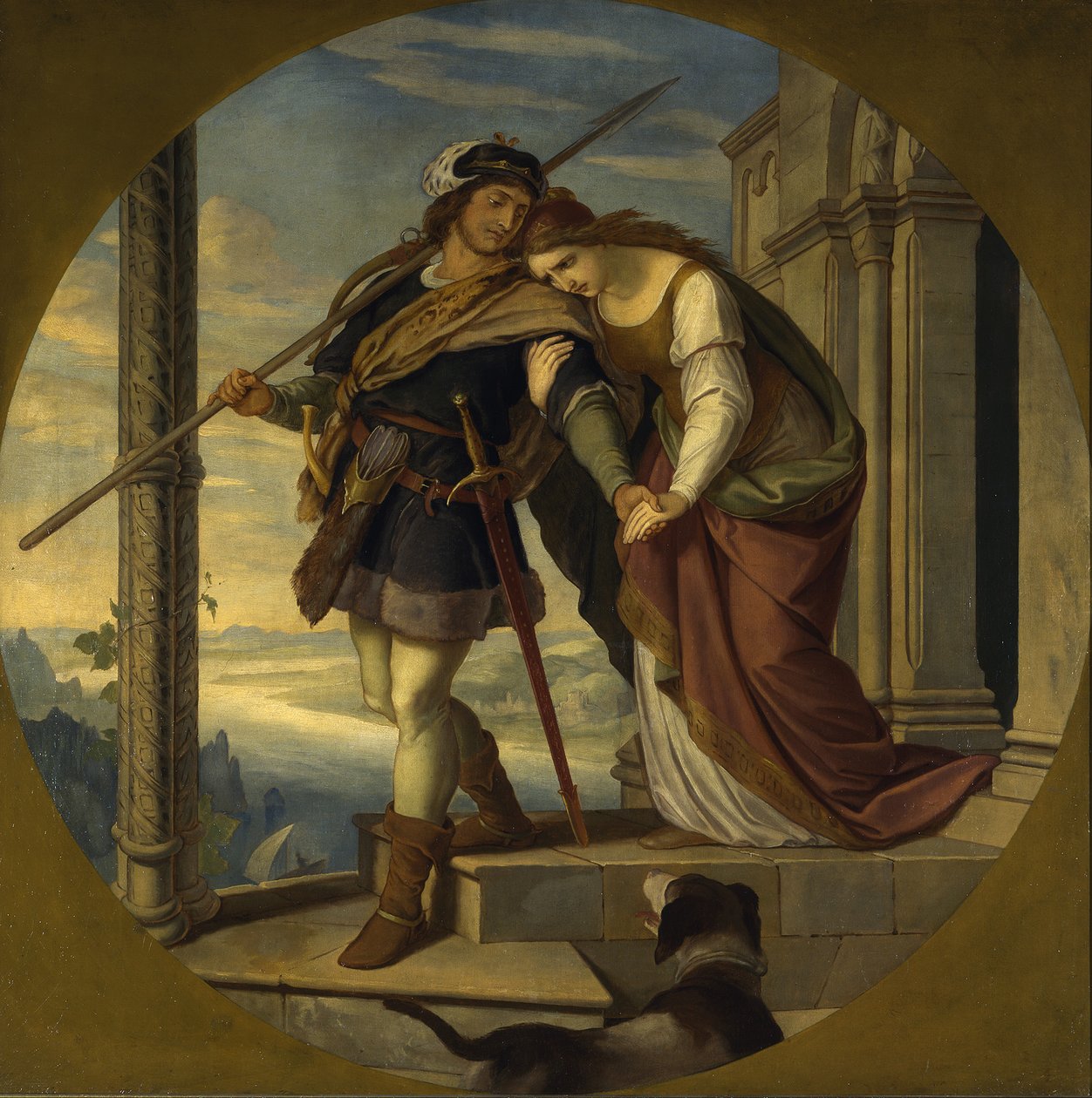 Siegfrieds afscheid van Kriemhild door Julius Schnorr von Carolsfeld