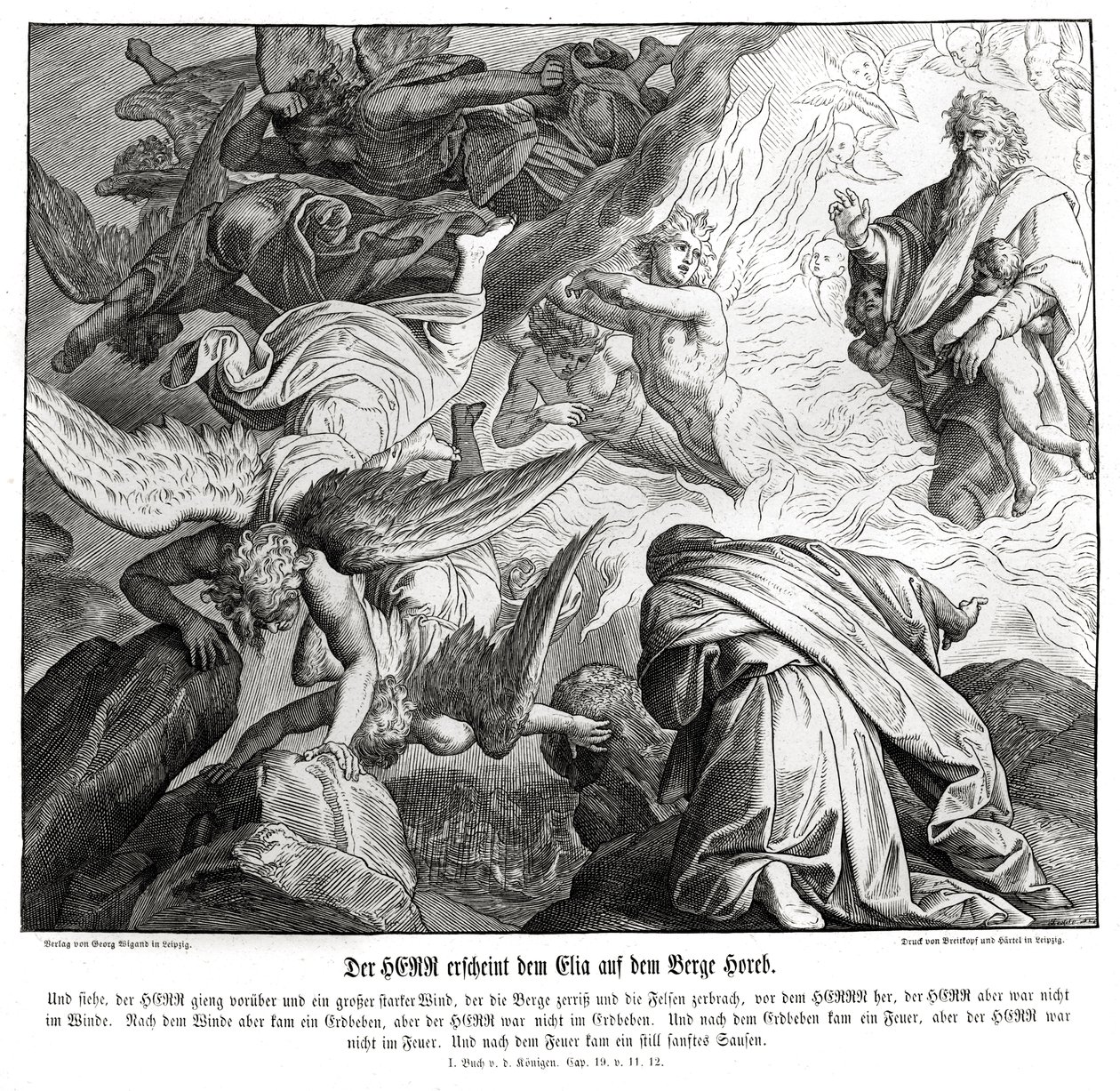 De Heer verschijnt aan Elia op de berg Horeb door Julius Schnorr von Carolsfeld