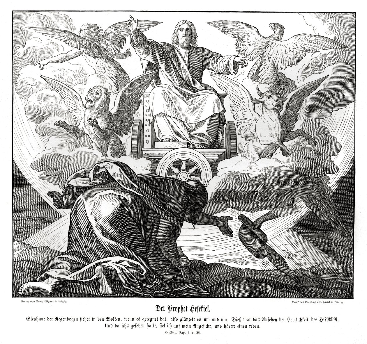 De profeet Ezechiël door Julius Schnorr von Carolsfeld