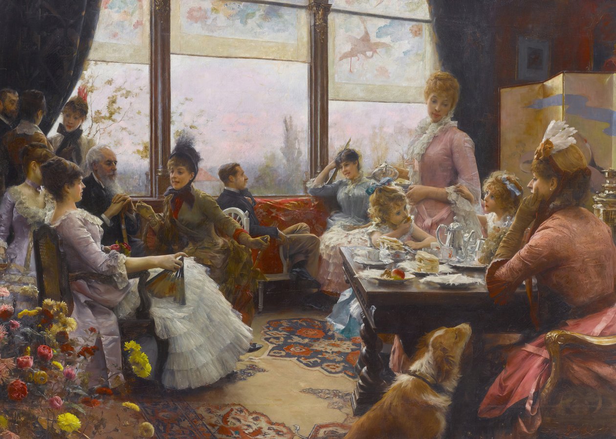 Vijf uur thee, 1883-1884 door Julius Stewart