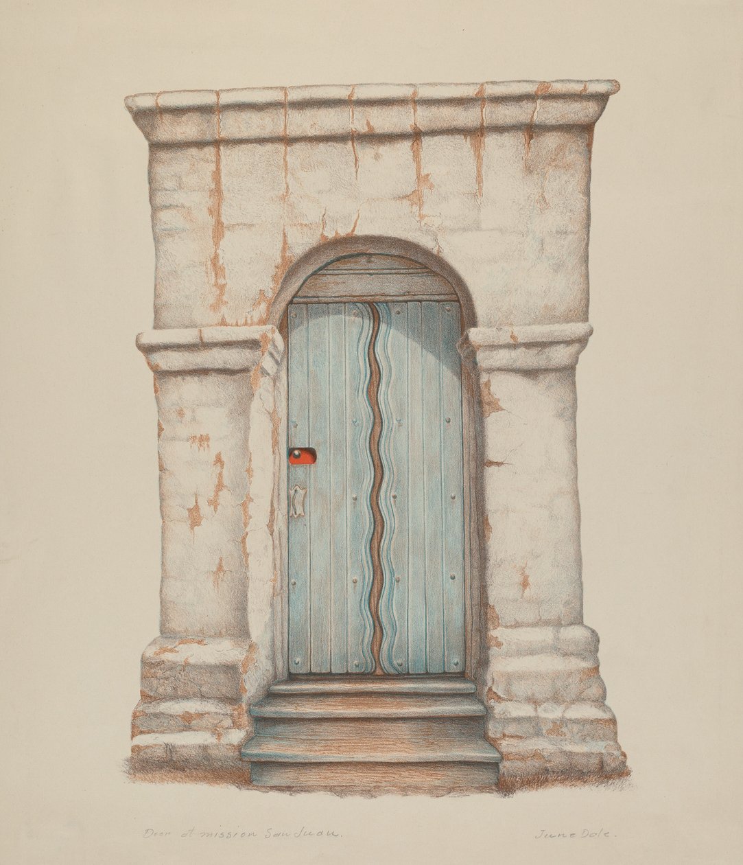 Deur bij Mission San Juan door June Dale