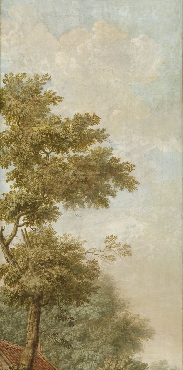 Drie behangselschilderingen van een Hollands landschap door Jurriaan Andriessen (attributed to)