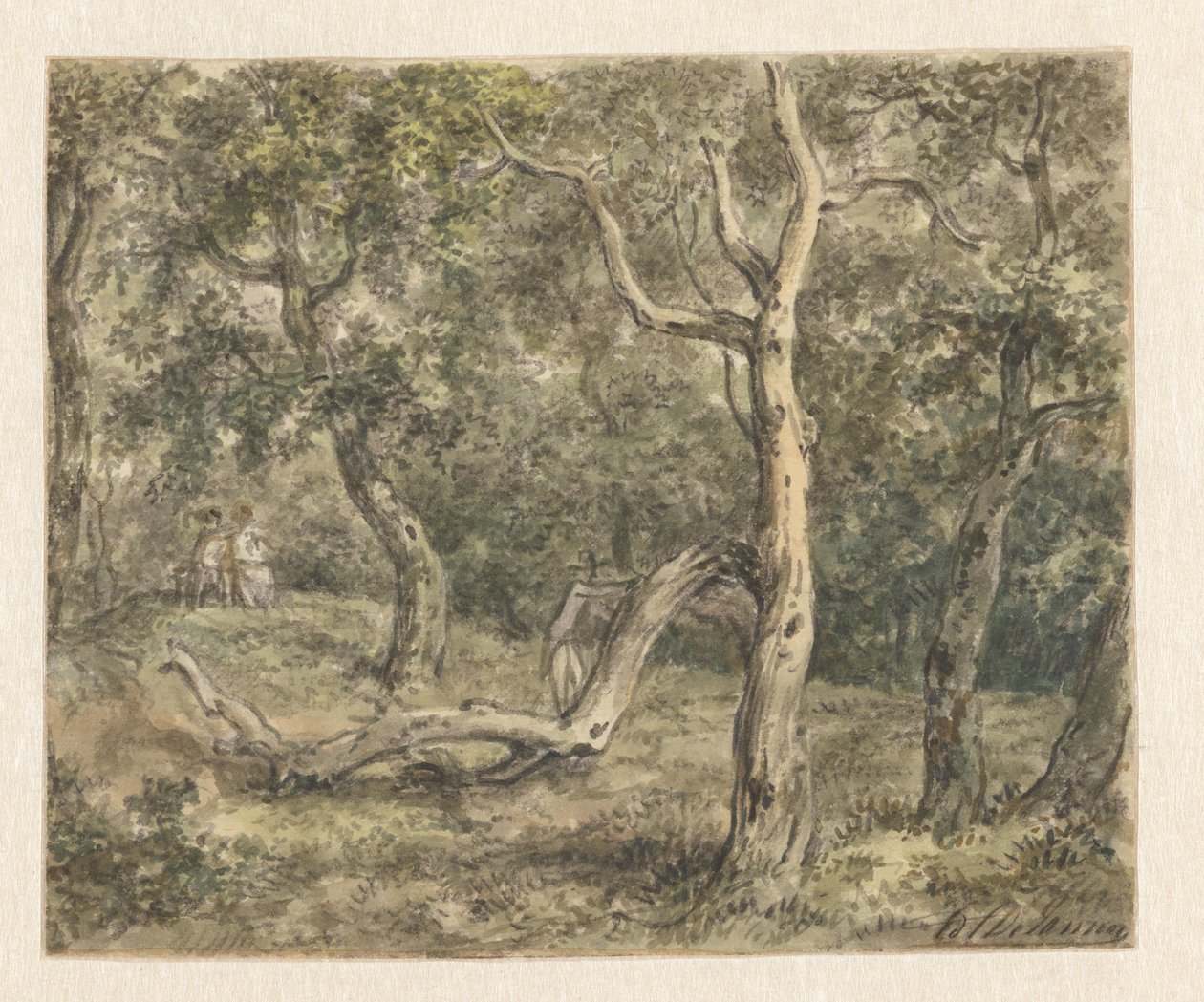 Een stel dat in het bos zit door Jurriaan Andriessen