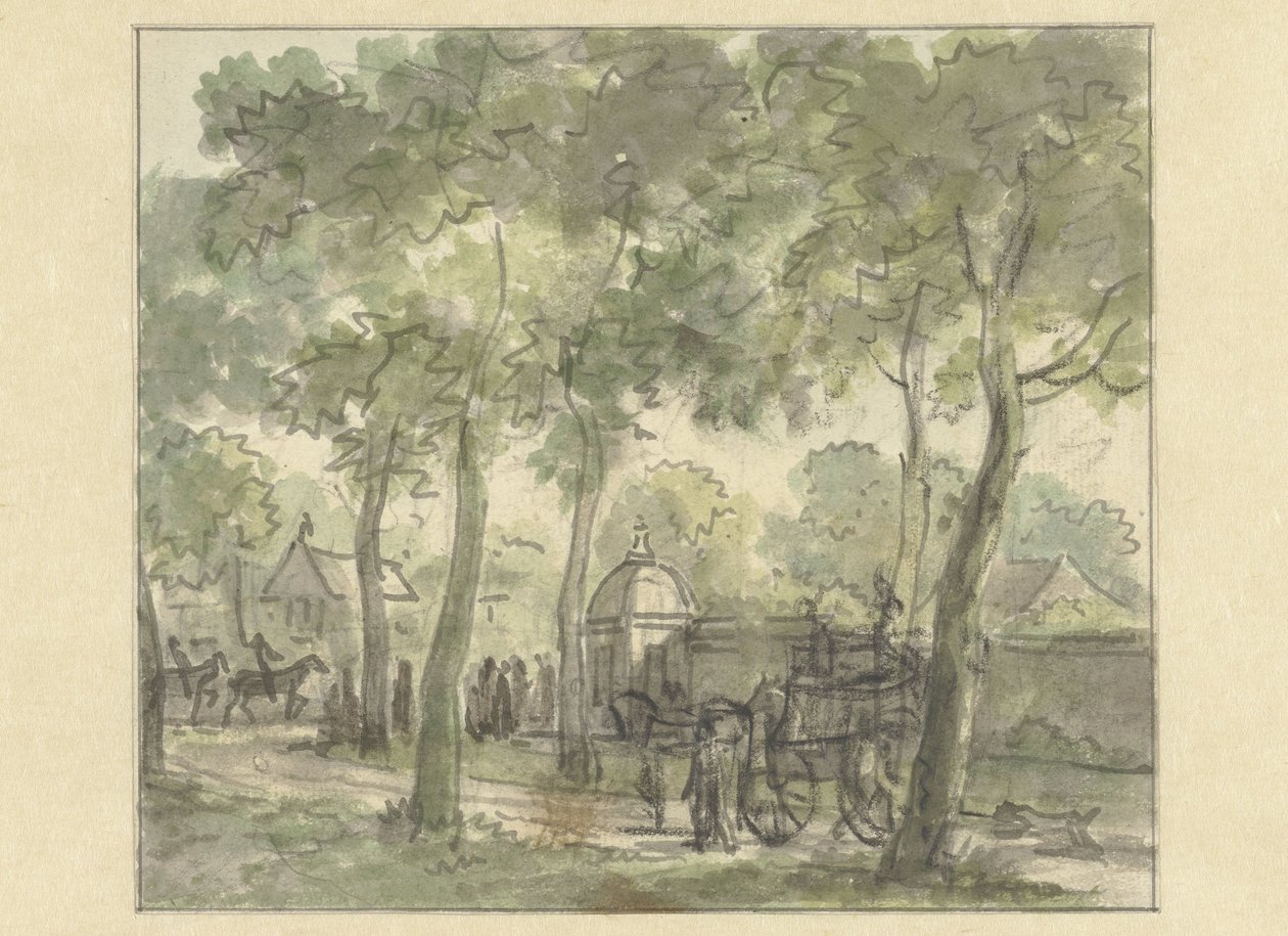 Landweg langs muur met koepel door Jurriaan Andriessen