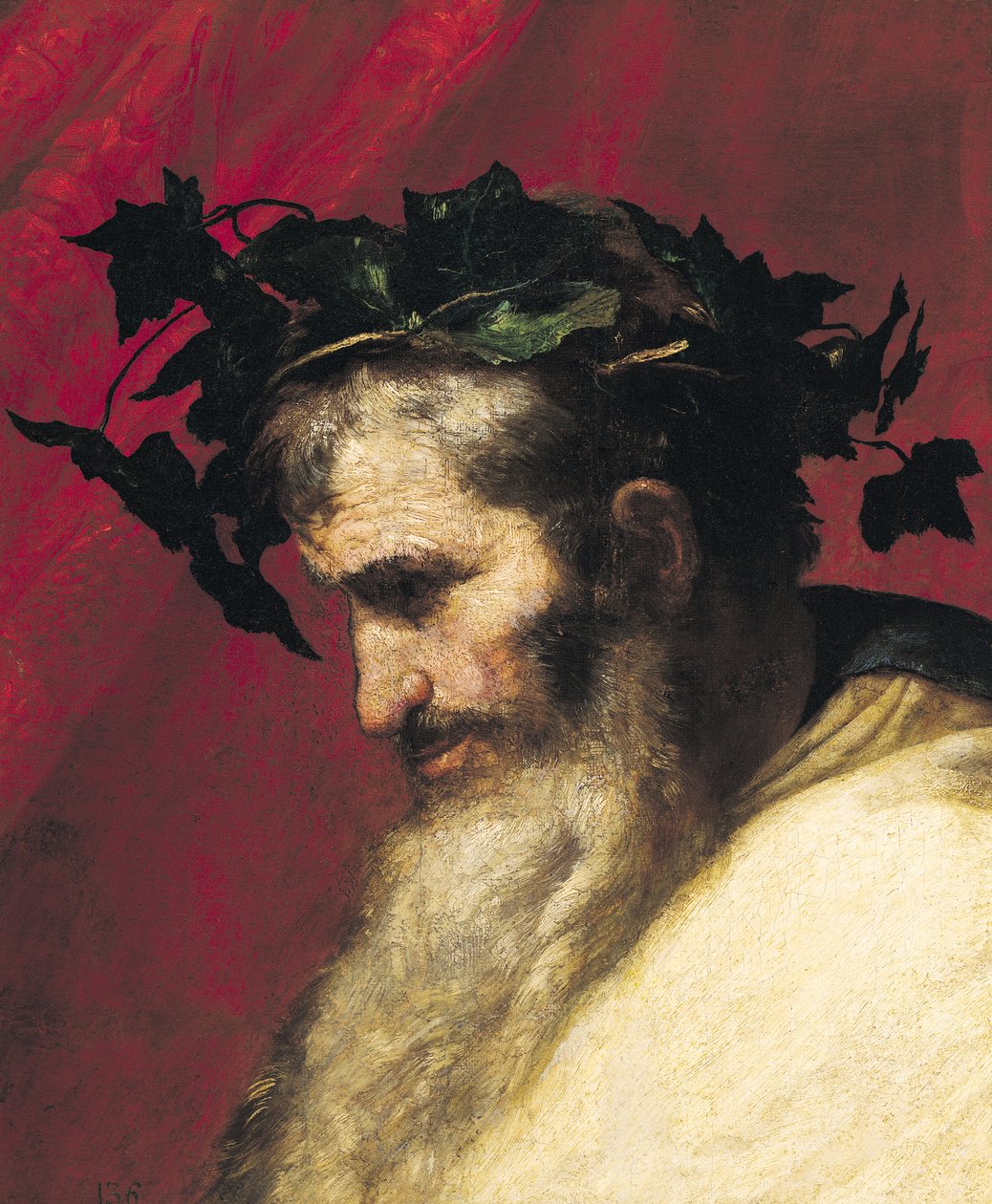 Hoofd van een oude man, fragment uit de Triomf van Bacchus door Jusepe de Ribera