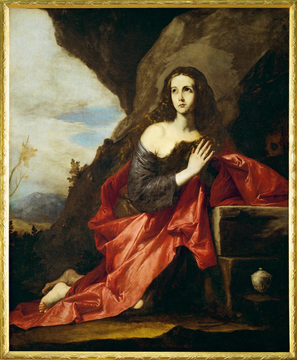 Heilige Maria Magdalena of Heilige Tais (schilderij op doek) door Jusepe de Ribera