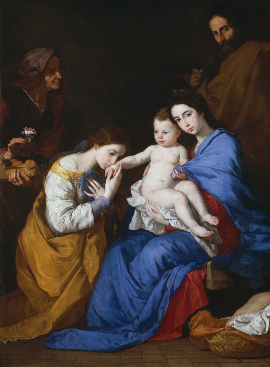 De Heilige Familie met Heiligen Anna en Catharina van Alexandrië, 1648 door Jusepe de Ribera