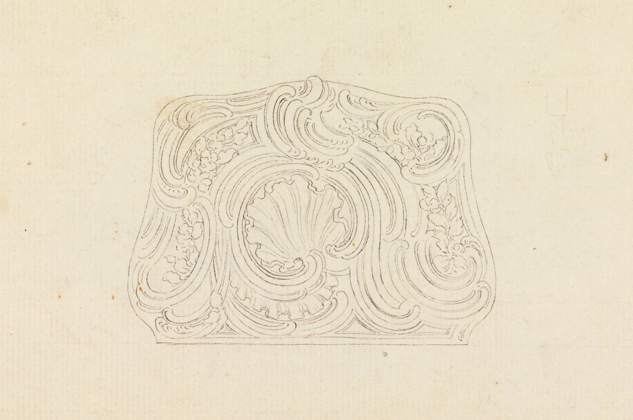 Ontwerp voor een Snuifdoosdeksel (recto); Trofee van de Jacht (verso) door Juste Aurèle Meissonnier