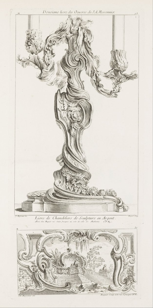 Boek van Kandelaren van Zilversculptuur door Juste Aurèle Meissonnier